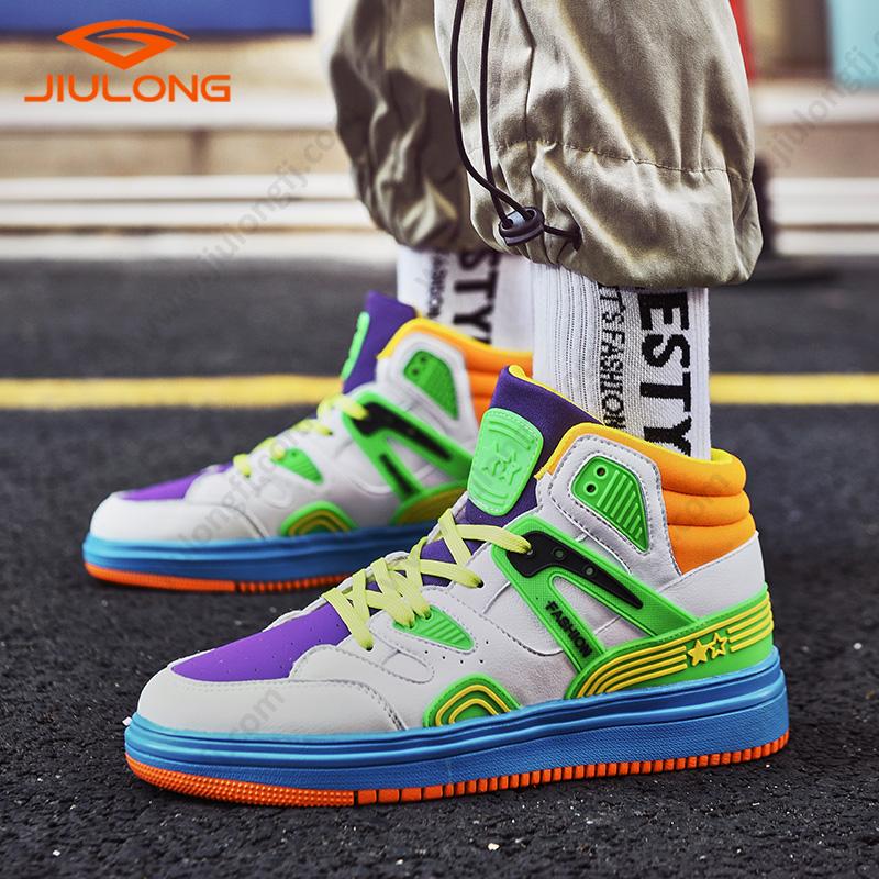 trending durable jacquard upper breathable flyknit fabric popcorn cushioning custom men basketball shoes (copy)